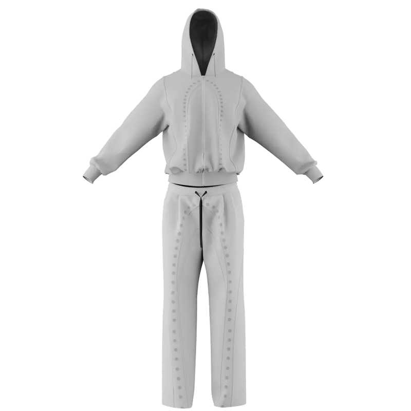 GREY STORM SHELL HOODIE SET